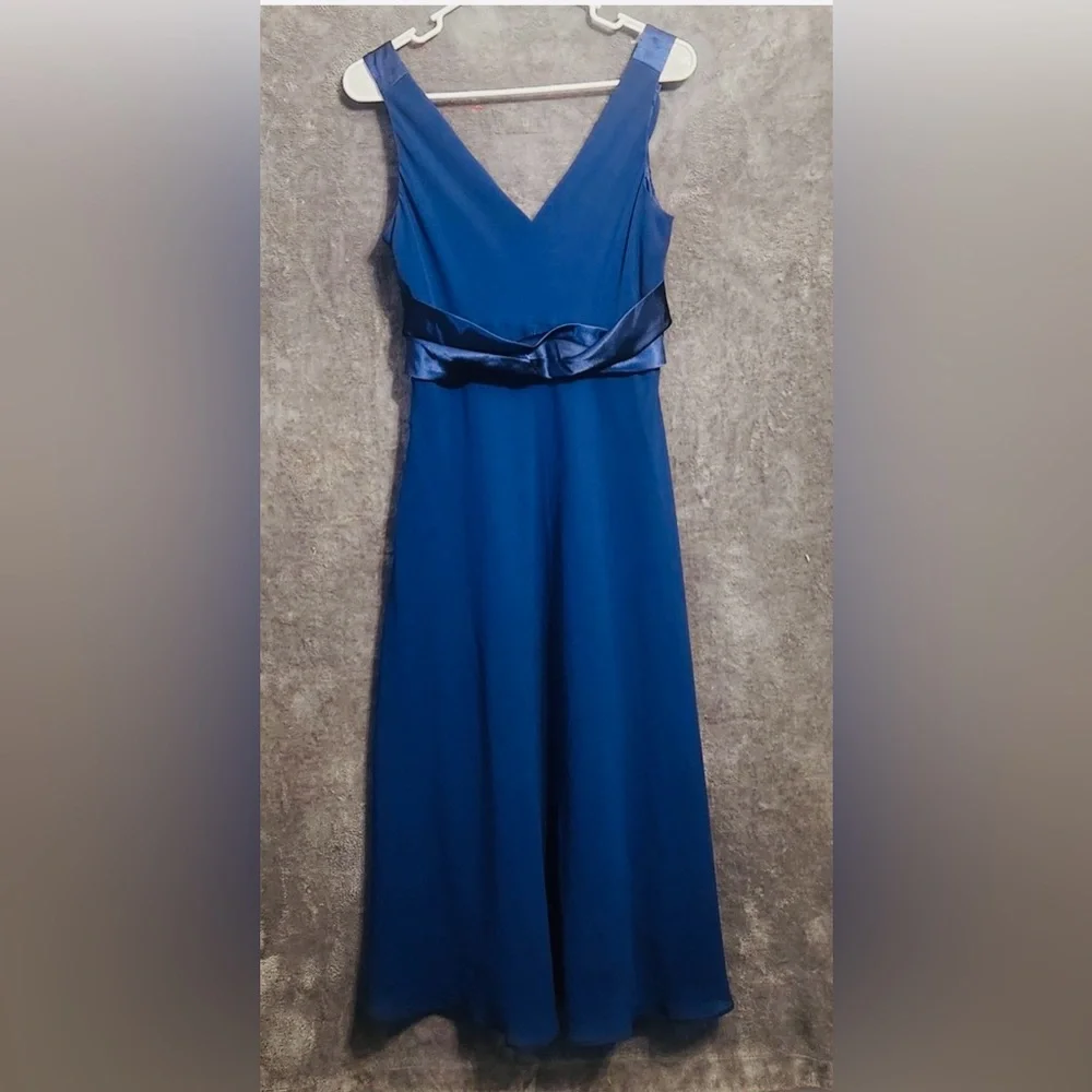 Jones Studio Deep Blue V-Neck Midi Dress - Picture 3 of 9